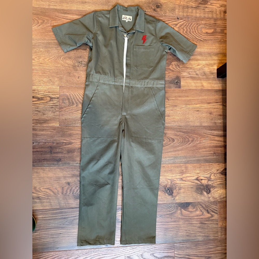 New without tags The Hey Gang kids coveralls with custom chain stitch 8-9 yrs